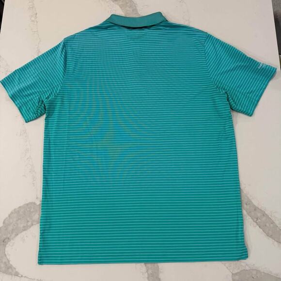 Nike Golf Tour Performance DriFit Polo Mens XL Teal Stripe NaplesGrande GolfClub - Picture 7 of 7